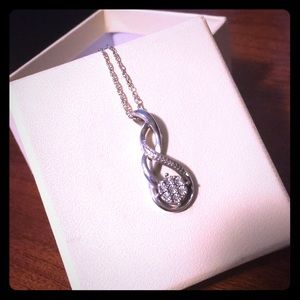 Silver Teardrop CZ Pendant Necklace
